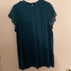 Teal lace short sleeve Torrid blouse. 2x